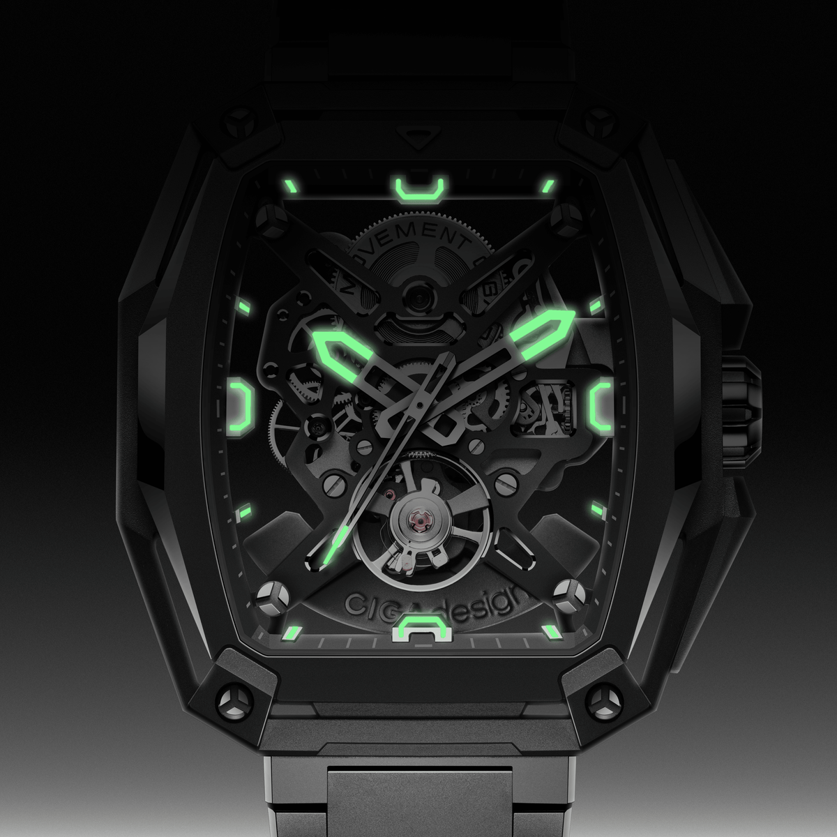 CIGA design SKELETON AUTOMATIC WATCH HUNTER TITANIUM