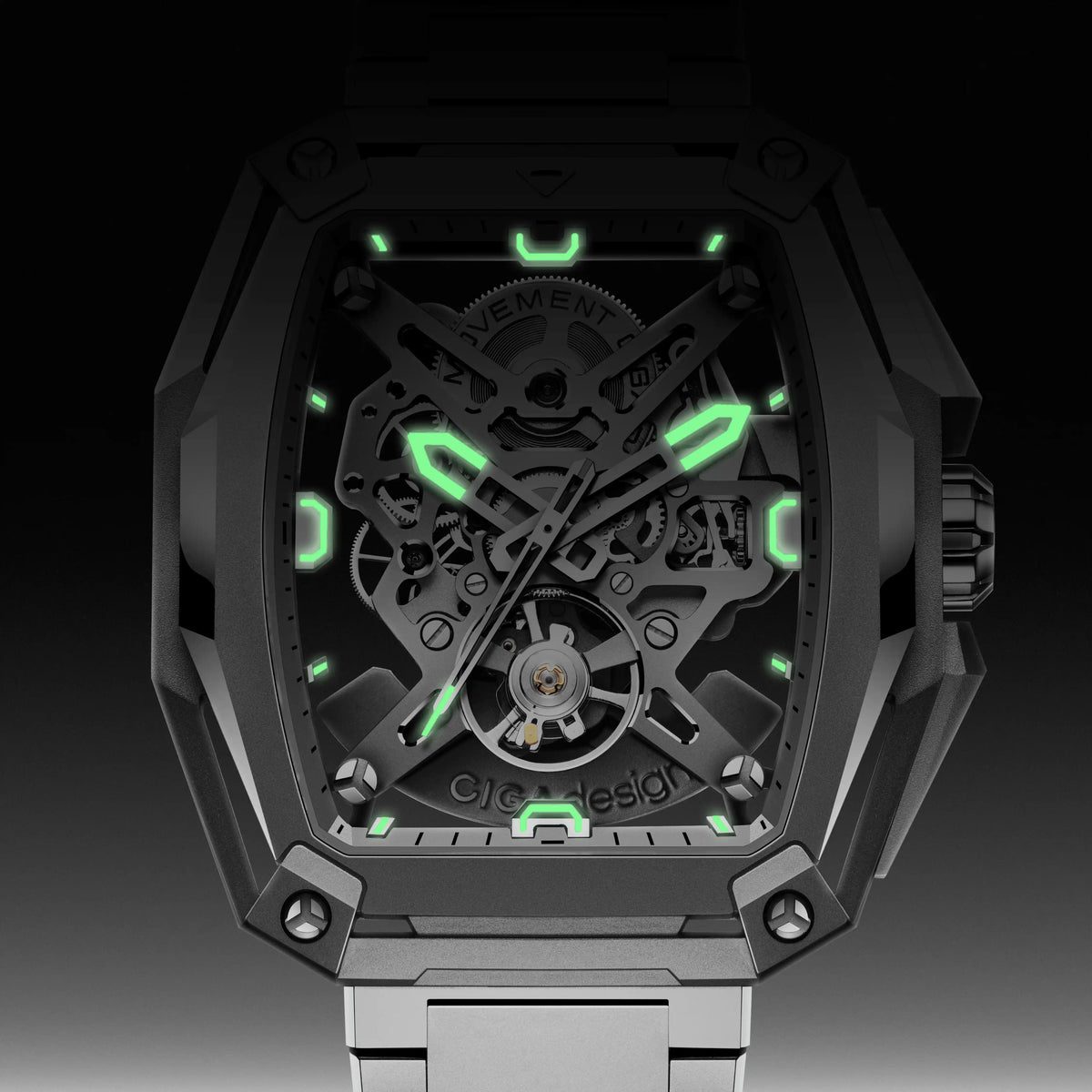 CIGA design SKELETON AUTOMATIC WATCH HUNTER TITANIUM