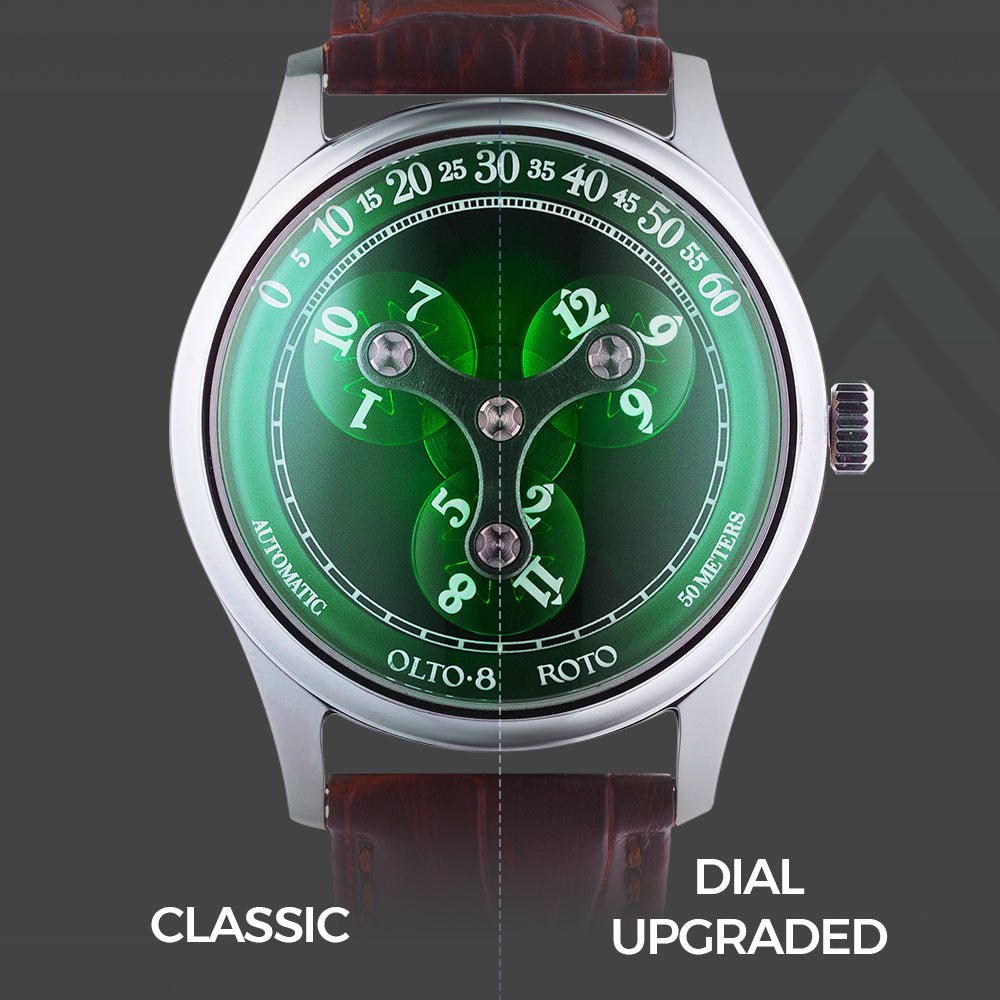 OLTO-8 ROTO Wandering Hour Automatic Watch Jade Green