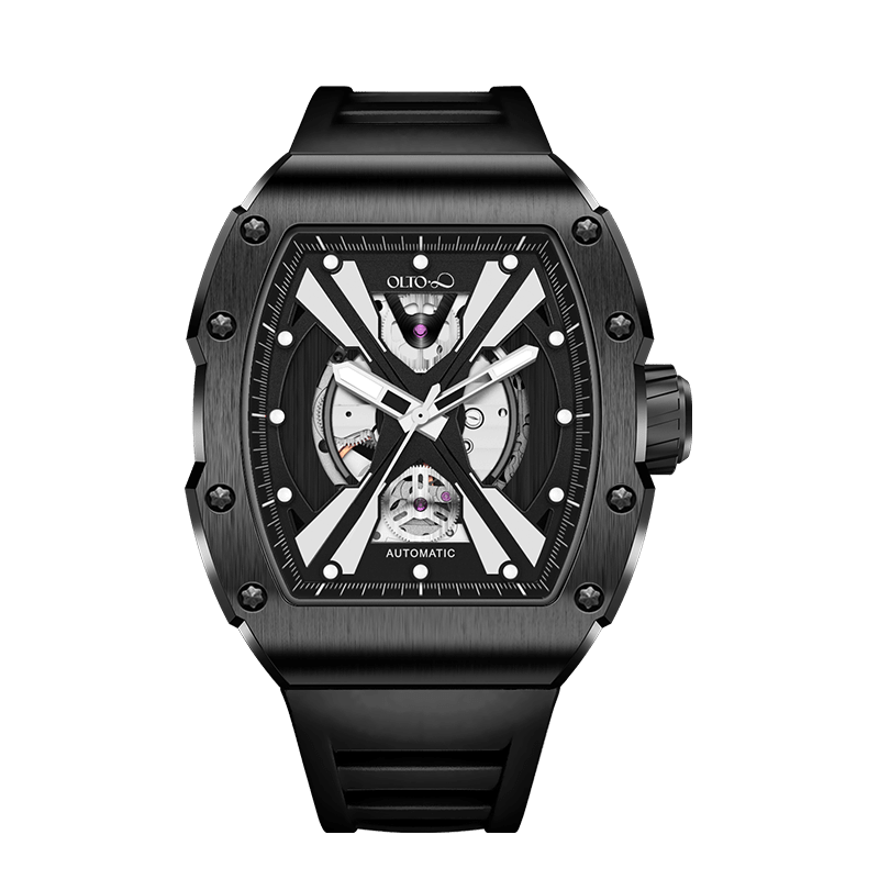 OLTO-8 EXPLORE-X Skeleton Automatic Watch Black