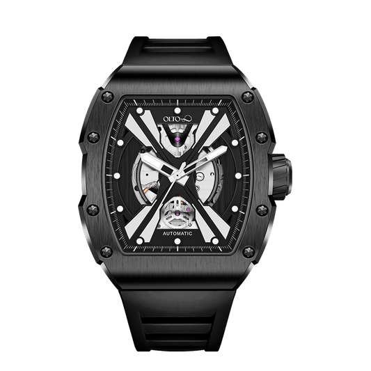 OLTO-8 EXPLORE-X Skeleton Automatic Watch Black