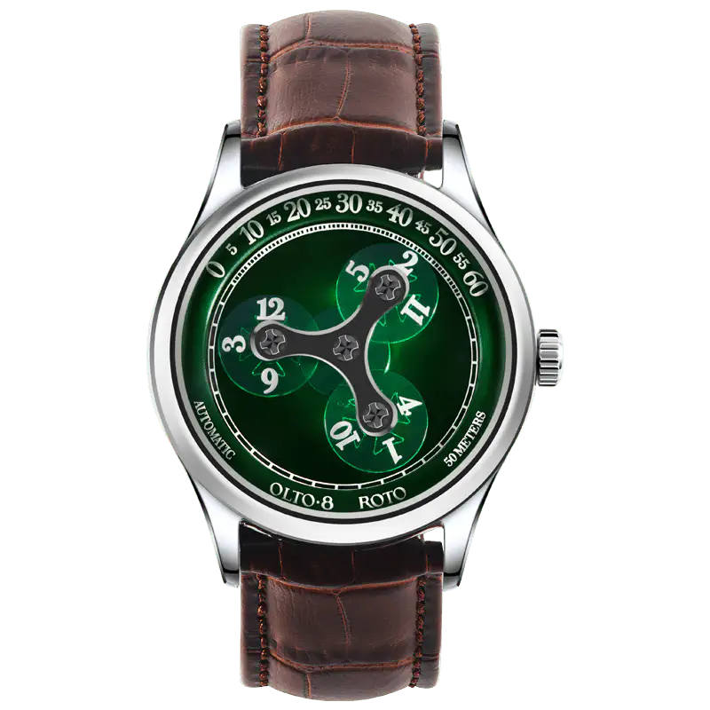 OLTO-8 ROTO Wandering Hour Automatic Watch Jade Green
