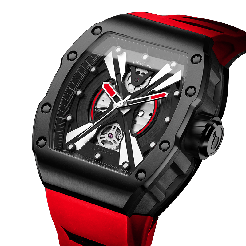 OLTO-8 EXPLORE-X Skeleton Automatic Watch Red