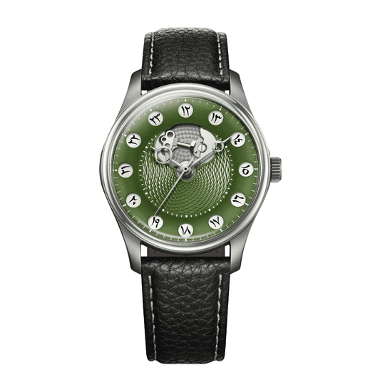 【Limited Collector’s Edition】OLTO·8 Chrono Gate Olive Green - Middle Eastern Numerals in Titanium