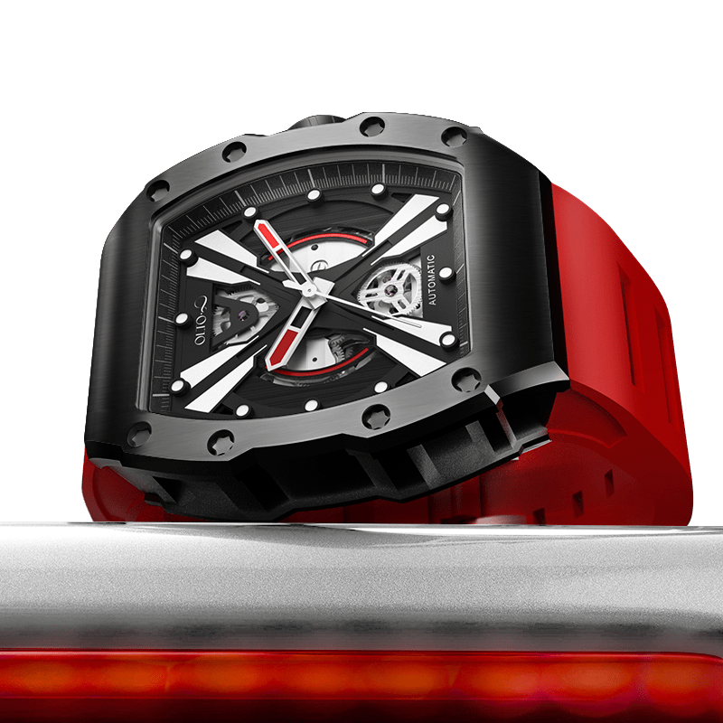 OLTO-8 EXPLORE-X Skeleton Automatic Watch Red