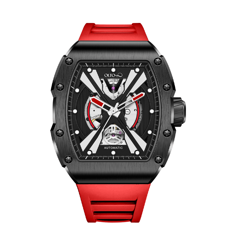 OLTO-8 EXPLORE-X Skeleton Automatic Watch Red