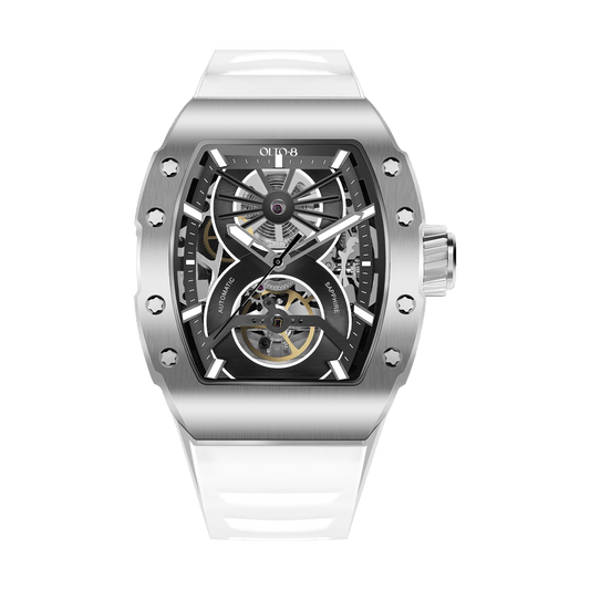 OLTO-8 SHOT Skeleton Automatic Watch White