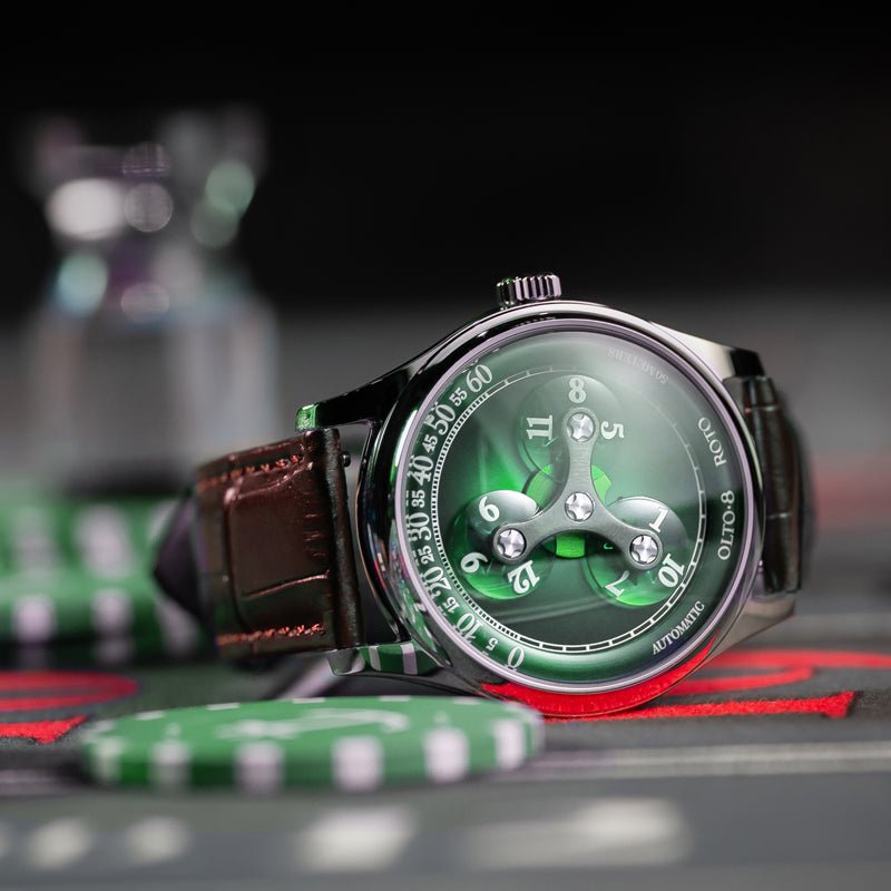 OLTO-8 ROTO Wandering Hour Automatic Watch Jade Green