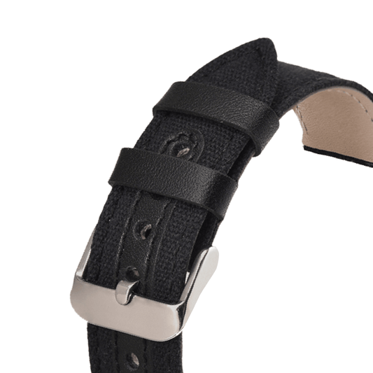 Durable Nylon Canvas with Leather Strap