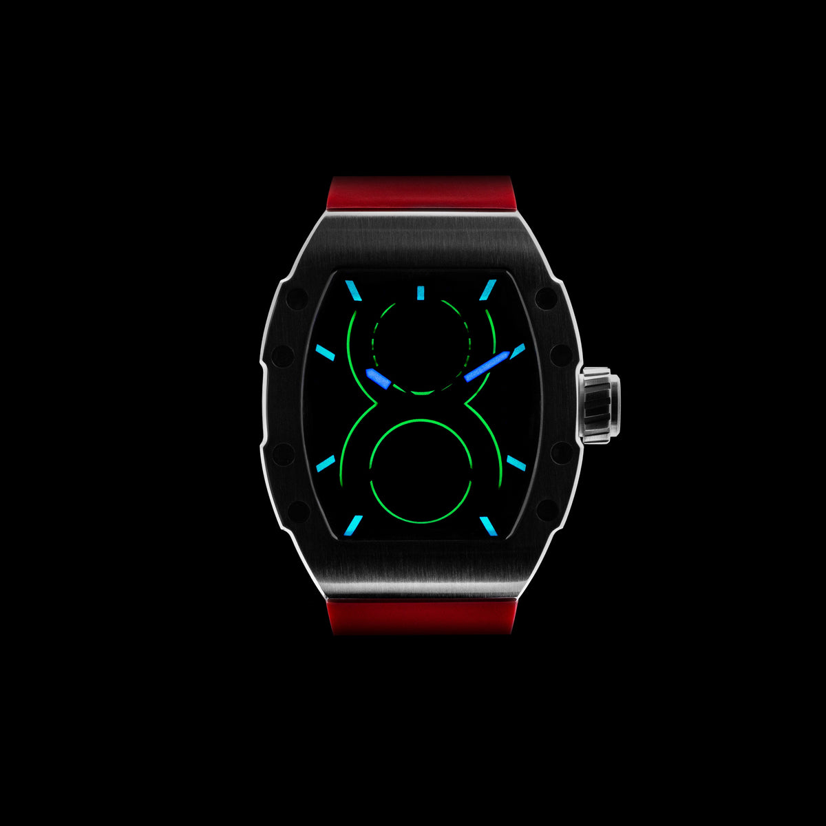 OLTO-8 SHOT Skeleton Automatic Watch Red