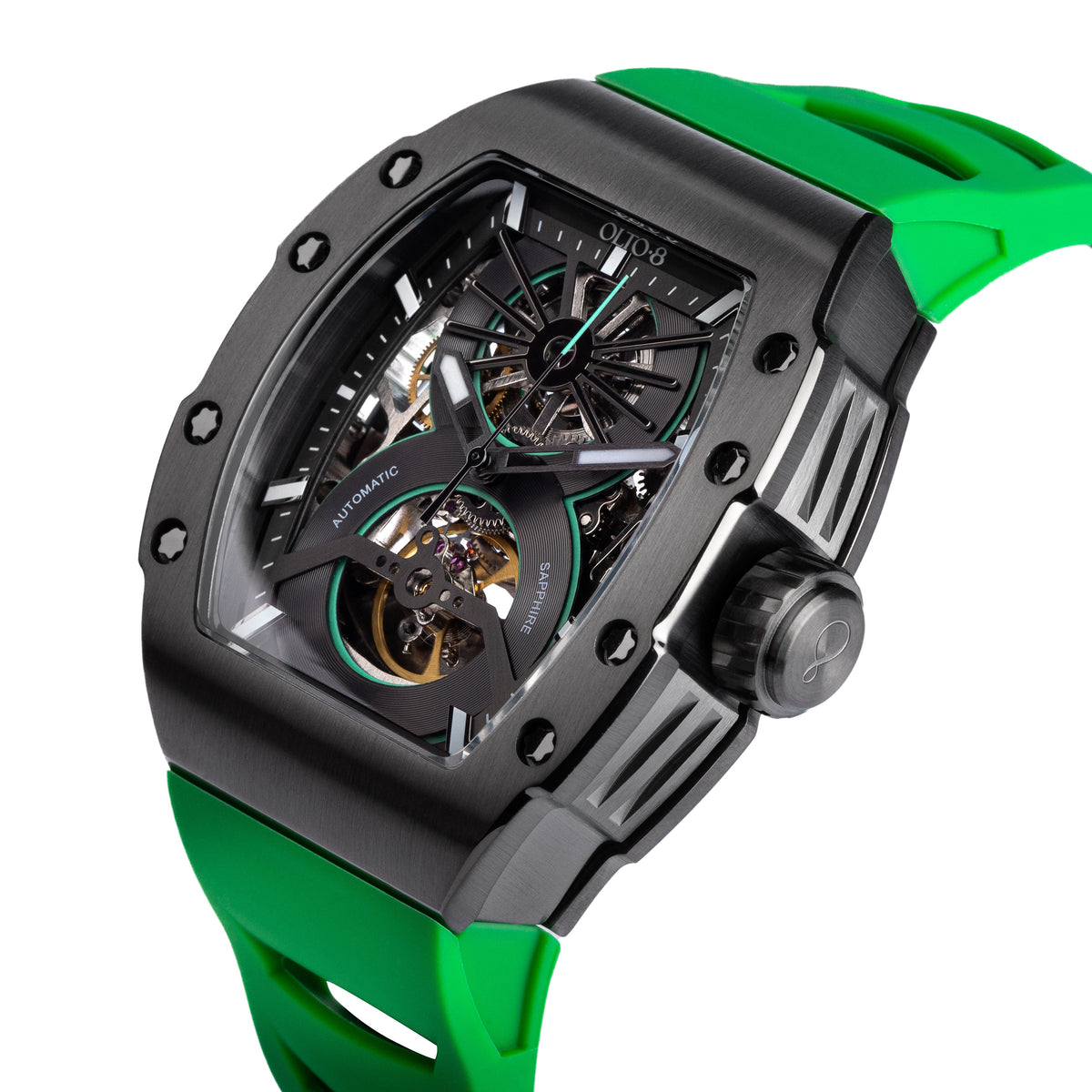 OLTO-8 SHOT Skeleton Automatic Watch Green