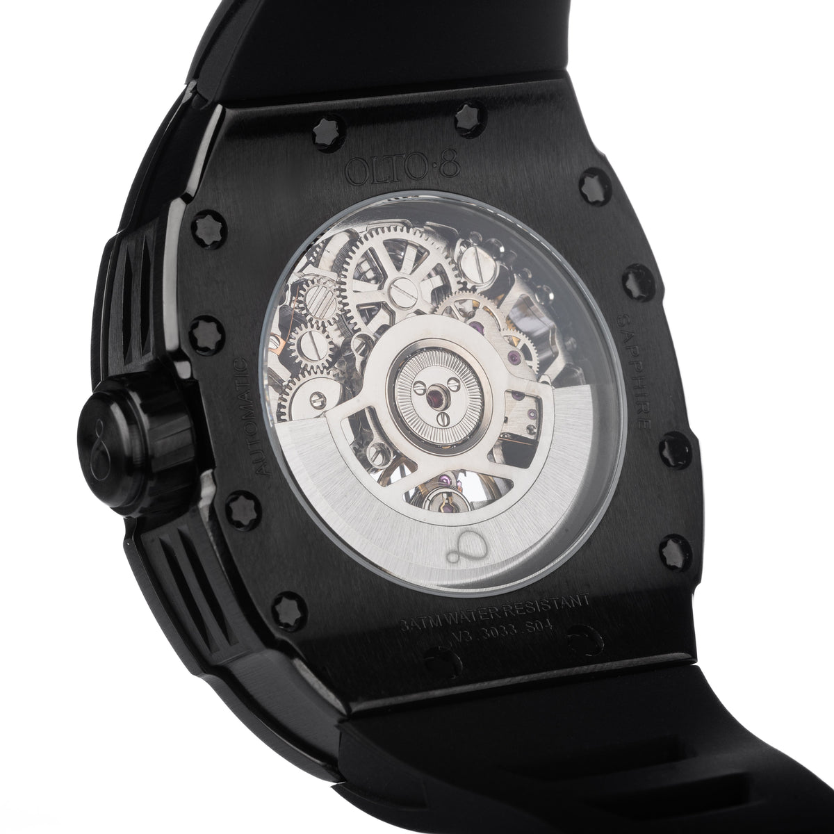 OLTO-8 SHOT Skeleton Automatic Watch Black