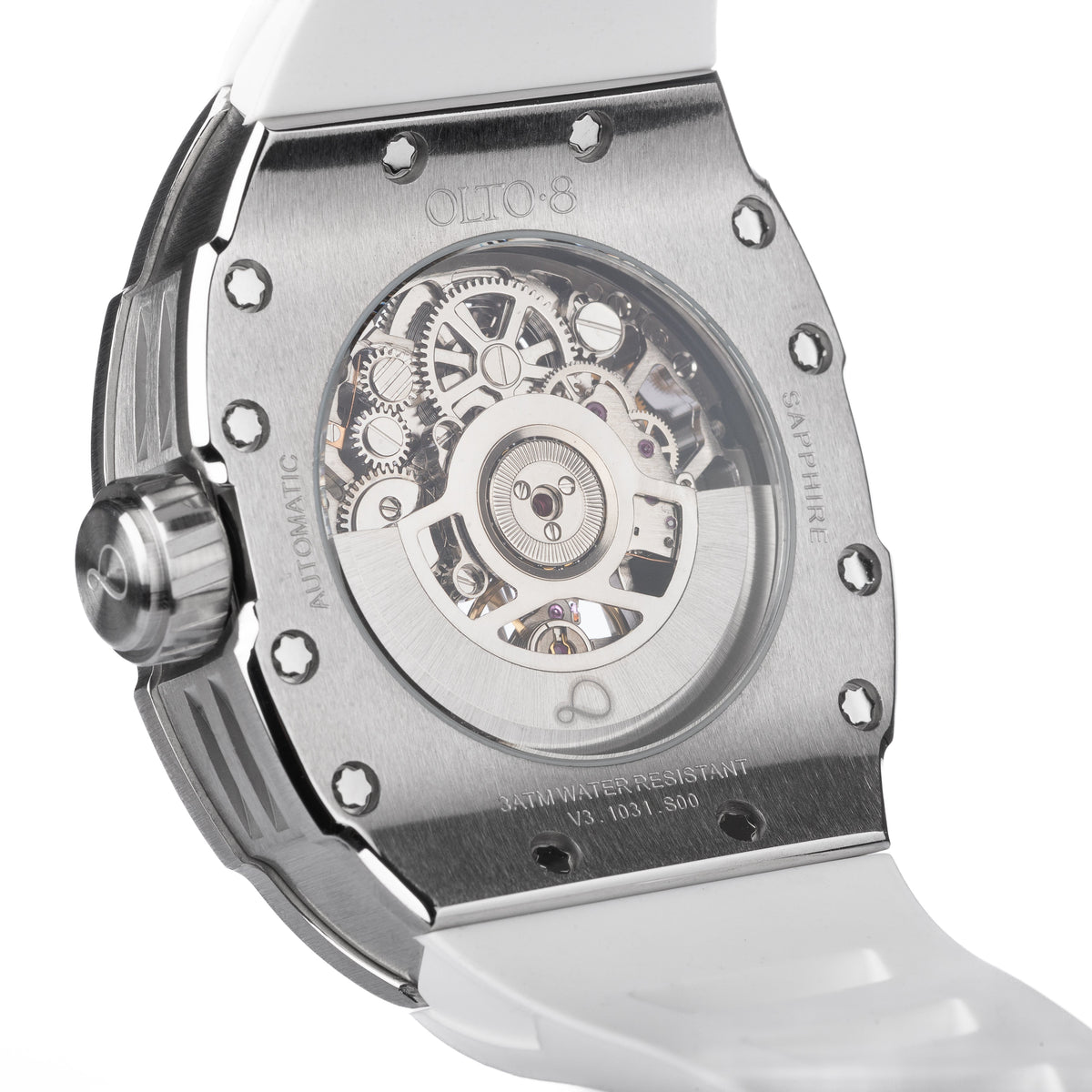 OLTO-8 SHOT Skeleton Automatic Watch White