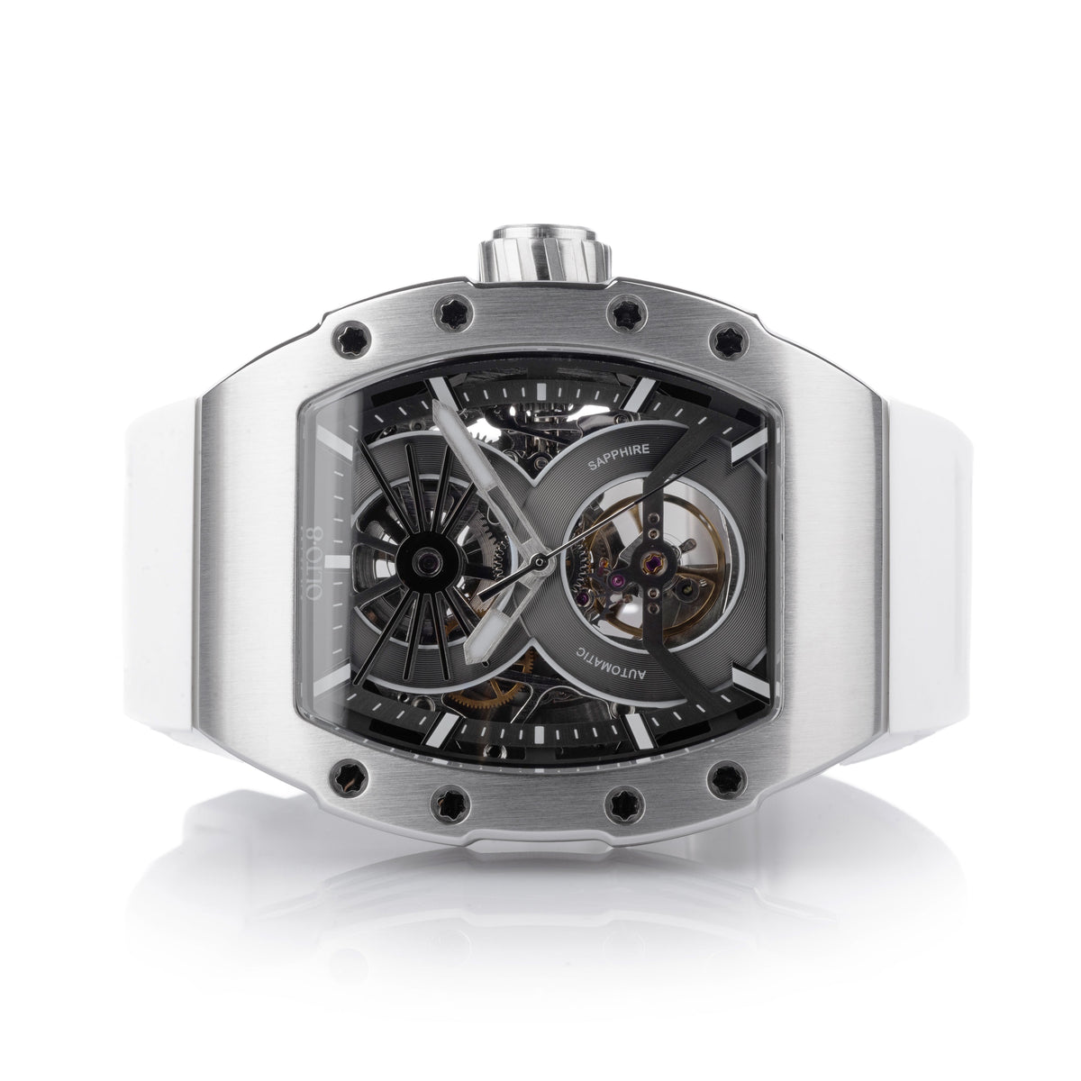 OLTO-8 SHOT Skeleton Automatic Watch White