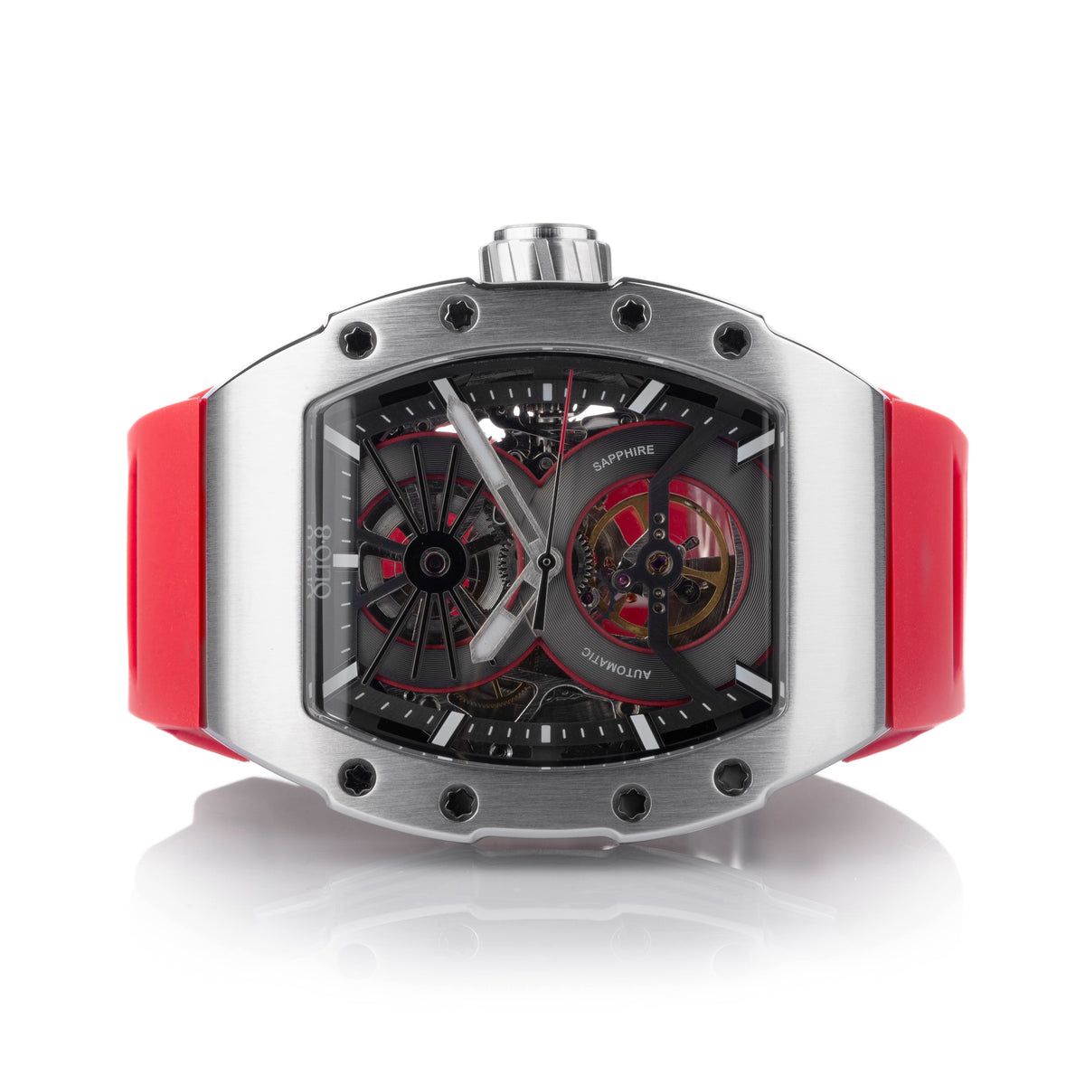 OLTO-8 SHOT Skeleton Automatic Watch Red
