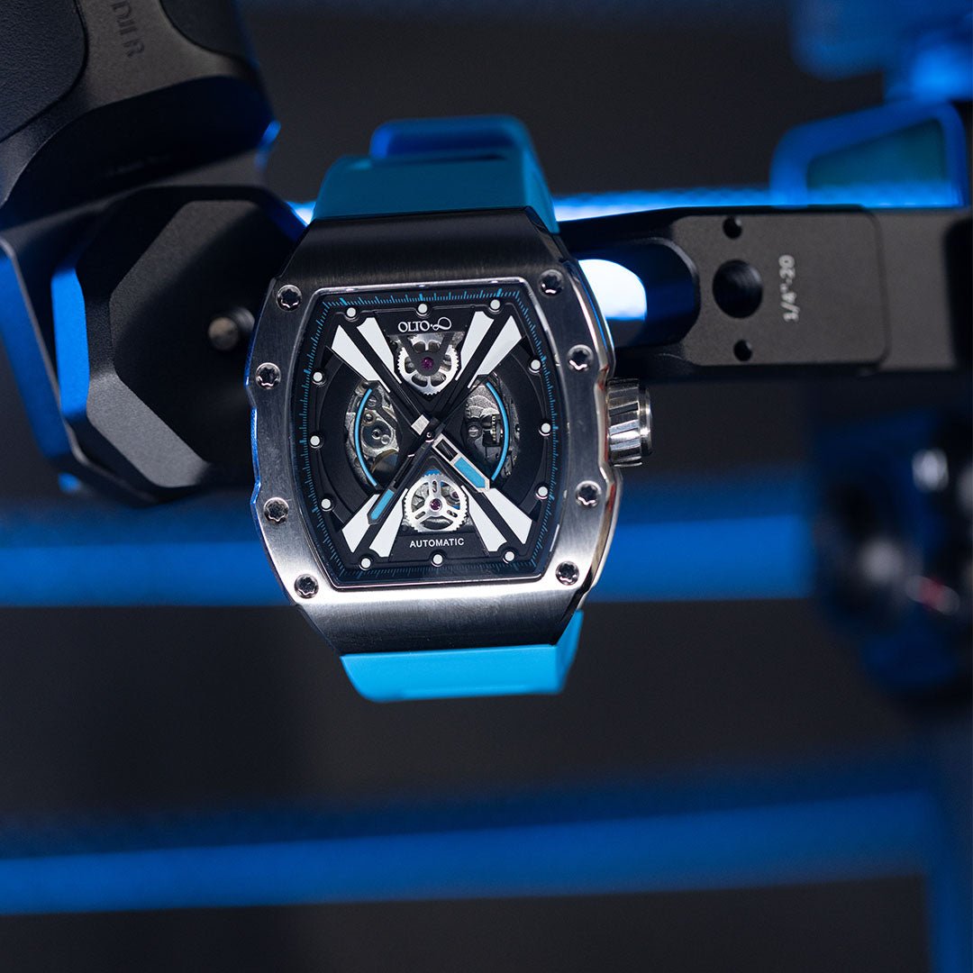 OLTO-8 EXPLORE-X Skeleton Automatic Watch Blue