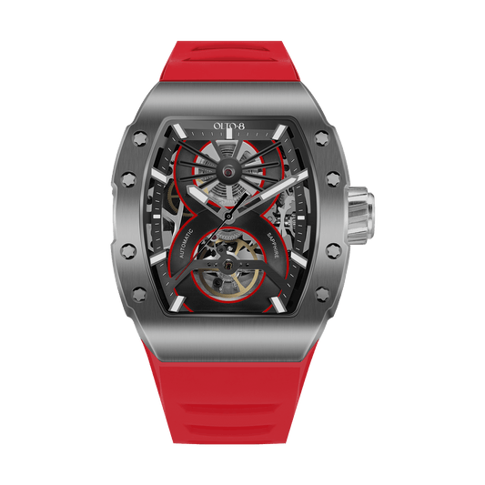 OLTO-8 SHOT Skeleton Automatic Watch Red
